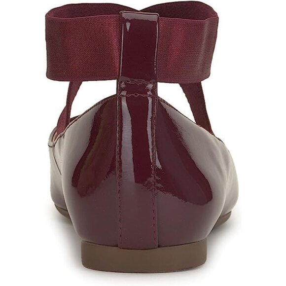 Jessica Simpson Women Berrilicious Faux Leather Ankle Cross Elastic Ballet Flats - Picture 3 of 9